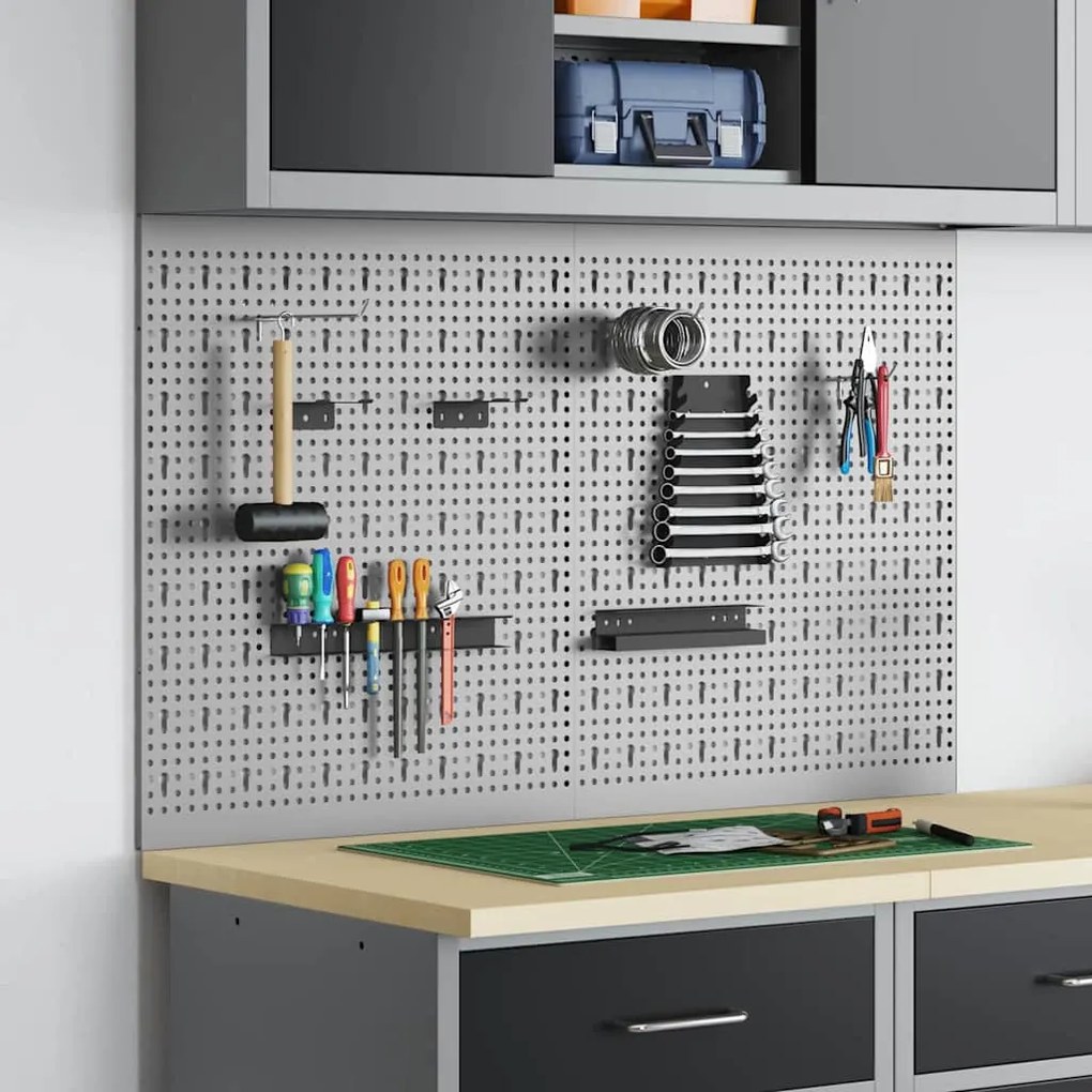 vidaXL Banco de Armazenamento 2 pcs Cinzeto 100 x 1 x 60 cm