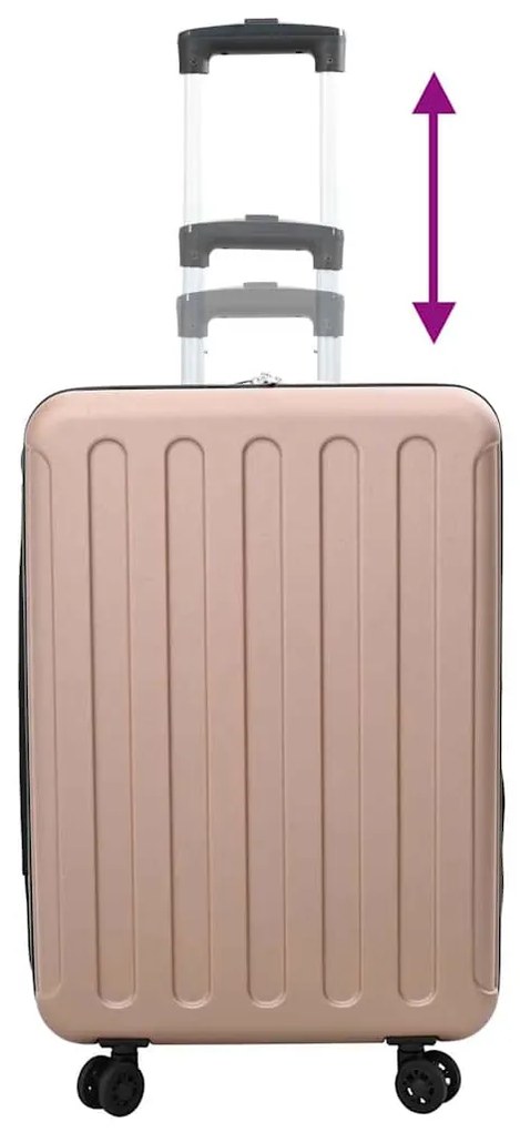 Mala Dobrável Casco Duro 24'' Rosa Dourada 43x27x66 cm ABS