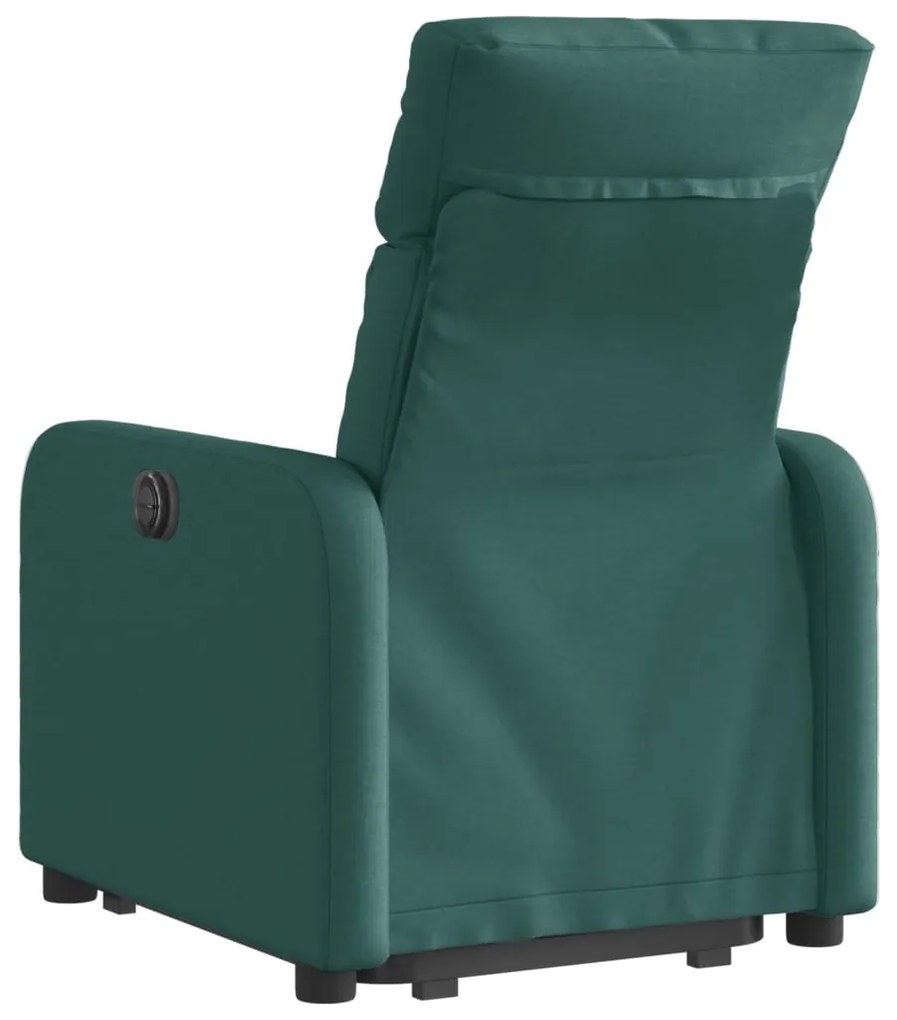 Poltrona reclinável elevatória tecido verde-escuro