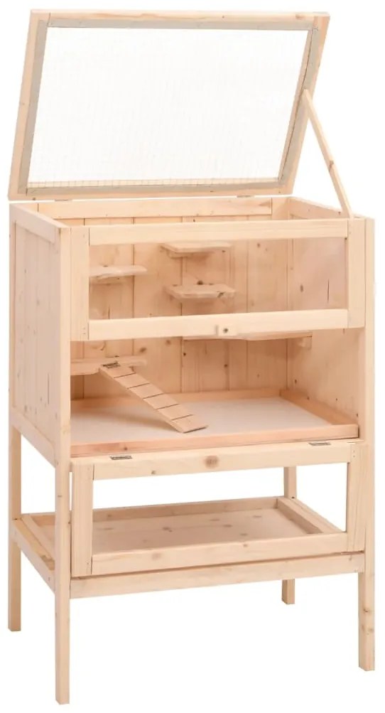 Gaiola para hamster 55x40x80 cm madeira de abeto maciça