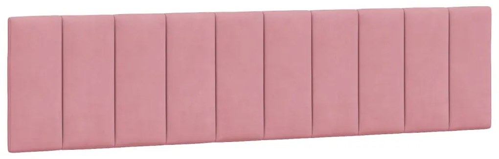 Estrutura de cama c/ cabeceira 200x200 cm veludo rosa