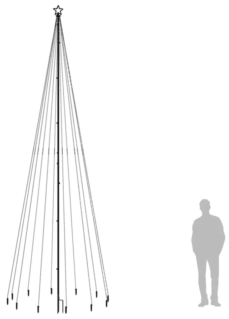 Árvore de Natal com espigão 732 luzes LED 500 cm branco frio