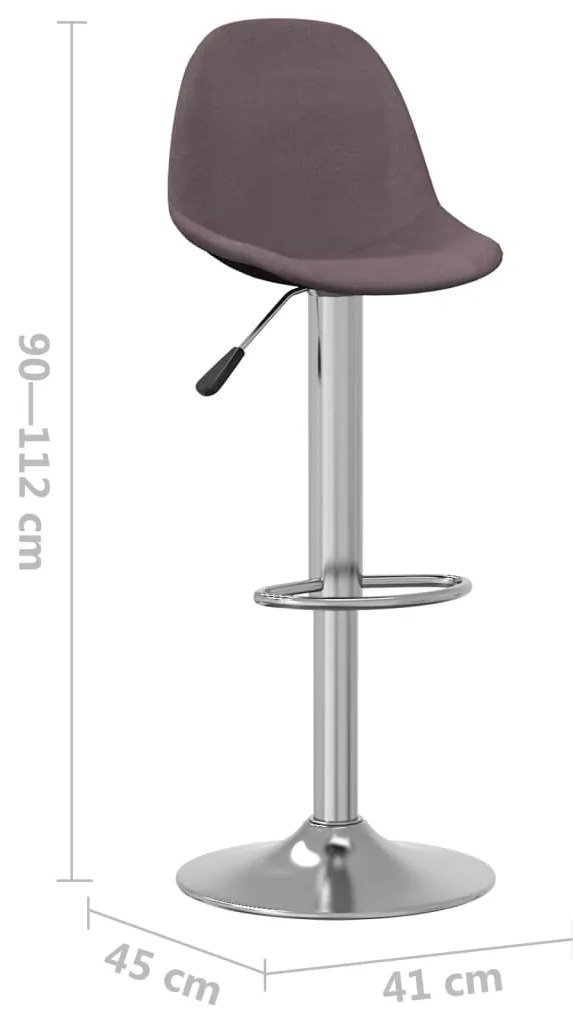 Bancos de bar 2 pcs tecido cinzento-acastanhado