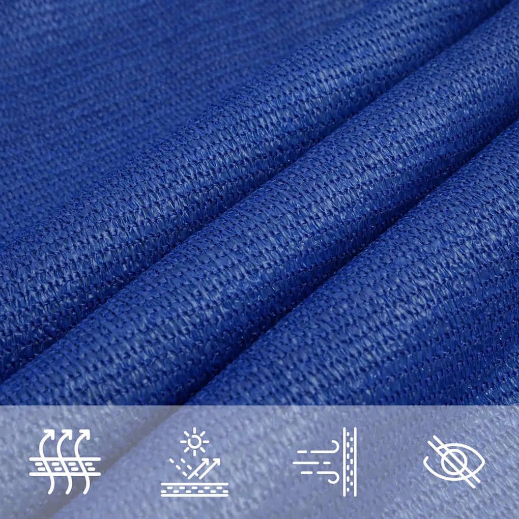 Para-sol estilo vela retangular 160 g/m² 5x7 m PEAD azul