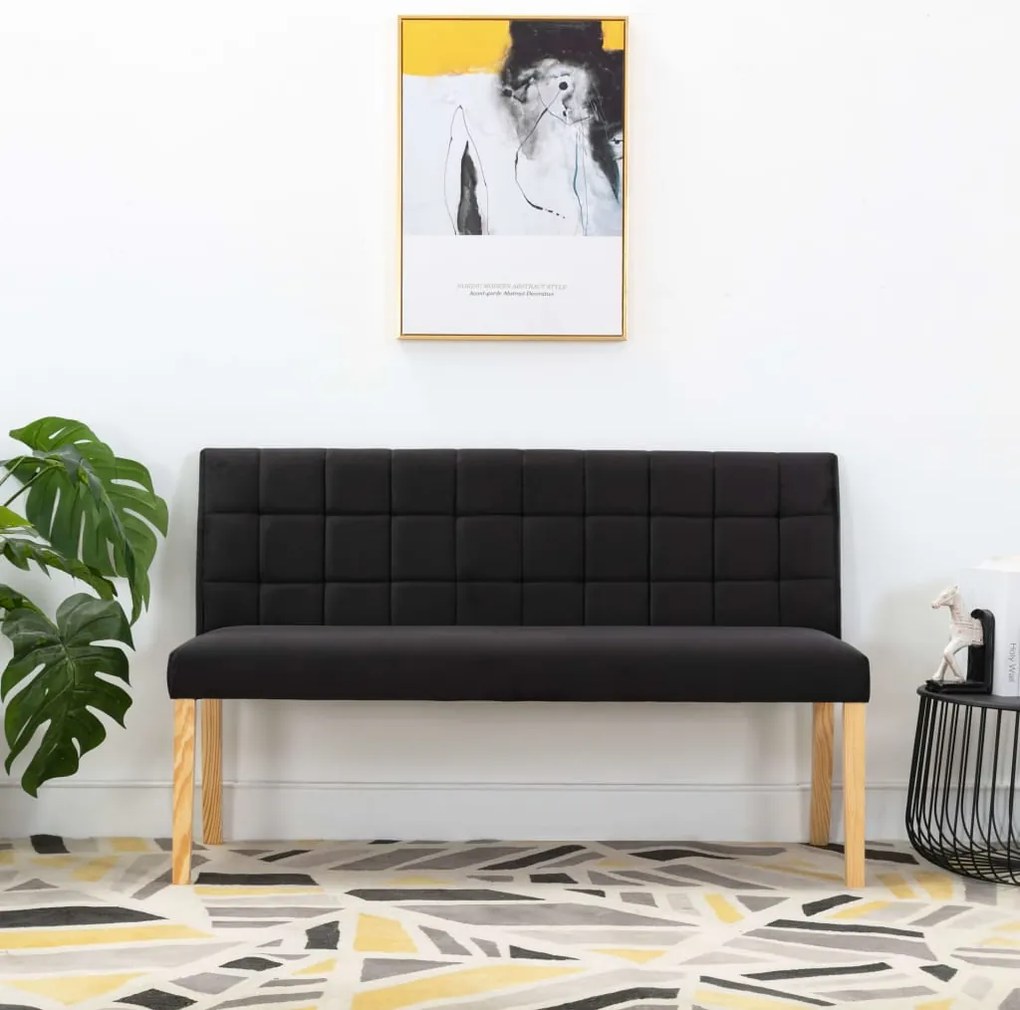 Banco 140 cm veludo preto