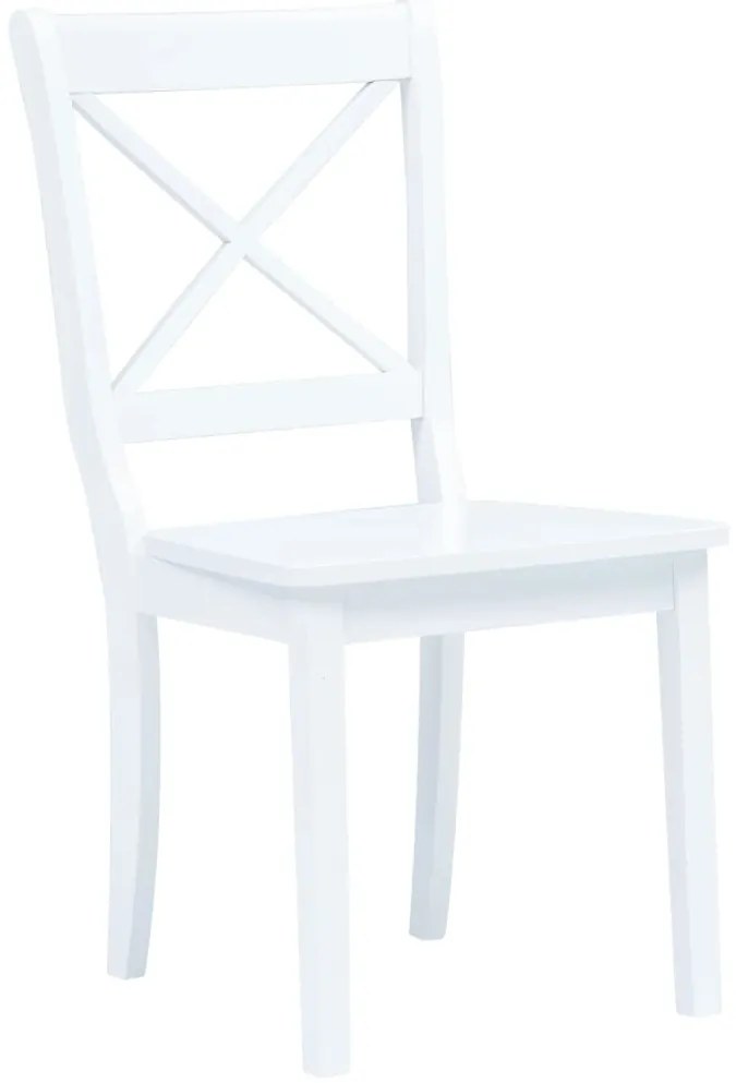 5 pcs conjunto de jantar madeira seringueira maciça branco