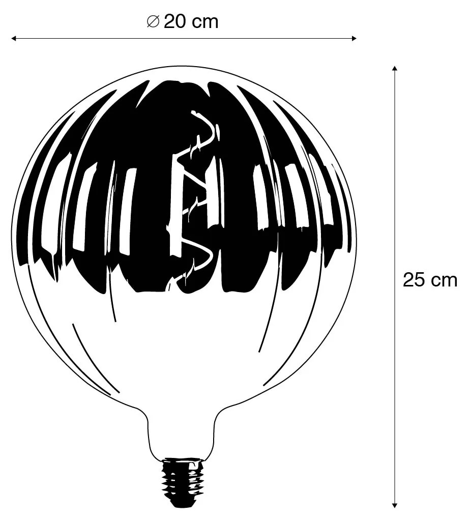 Lâmpada LED regulável E27 G200 fume 4W 40 lm 2200K