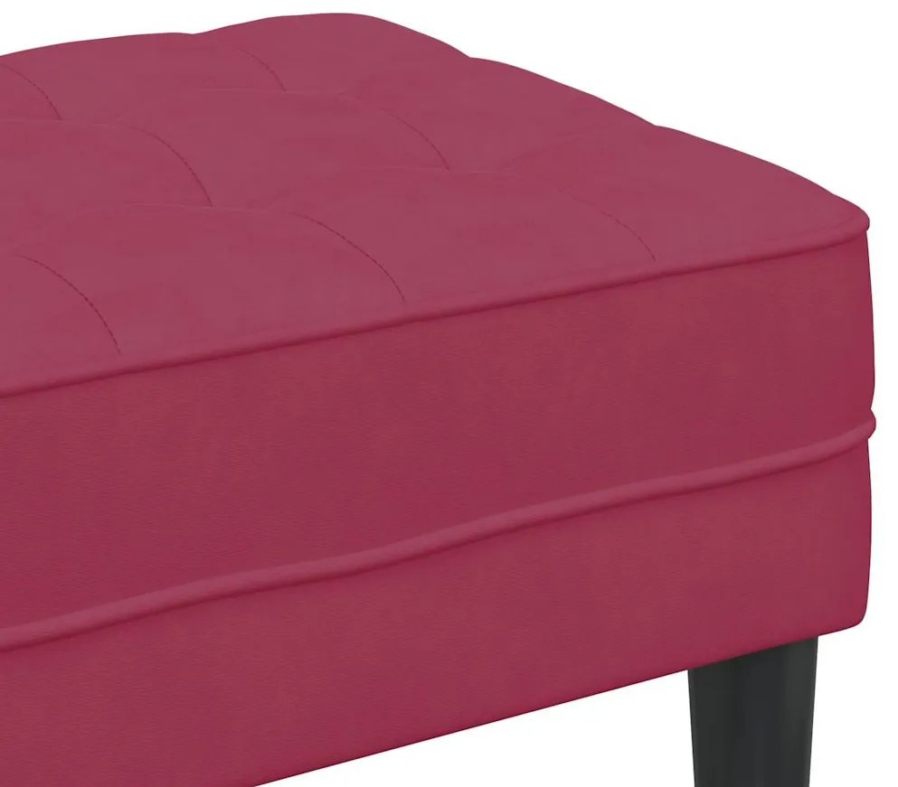 Banco Vermelho Vinho 113x57x39 cm Veludo