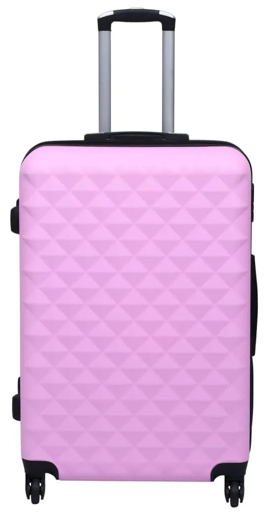 Conjunto de tróleis estojo rígido 3 pcs ABS rosa