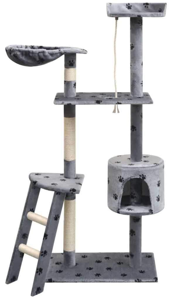 170486 vidaXL Árvore para gatos c/ postes arranhadores sisal 150 cm cinzento