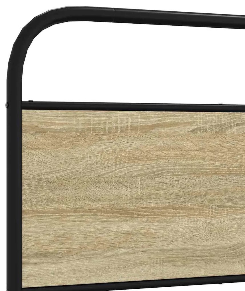 Estrutura de cama sem colchão 193x203cm metal carvalho sonoma