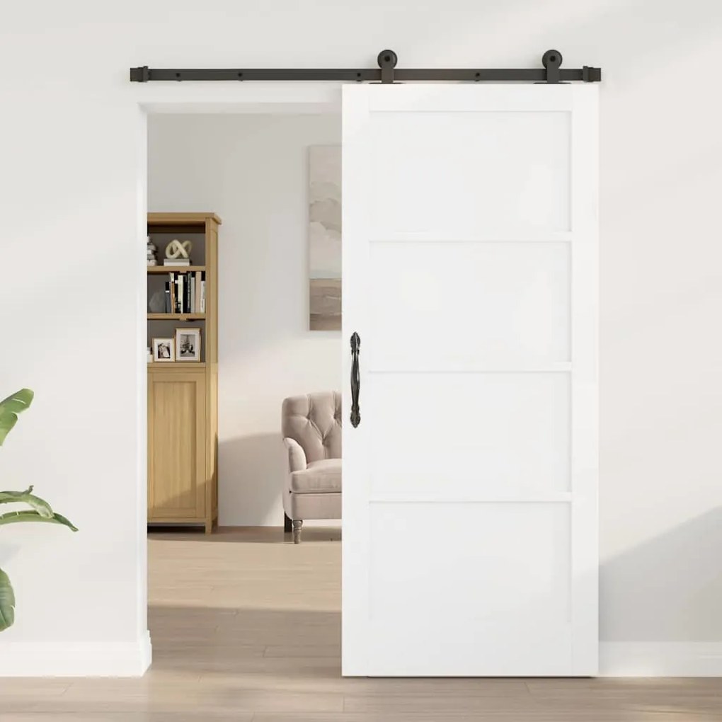 Porta Deslizante com Conjunto de Ferragens 'ORKDAL'Madeira Sólida Bran