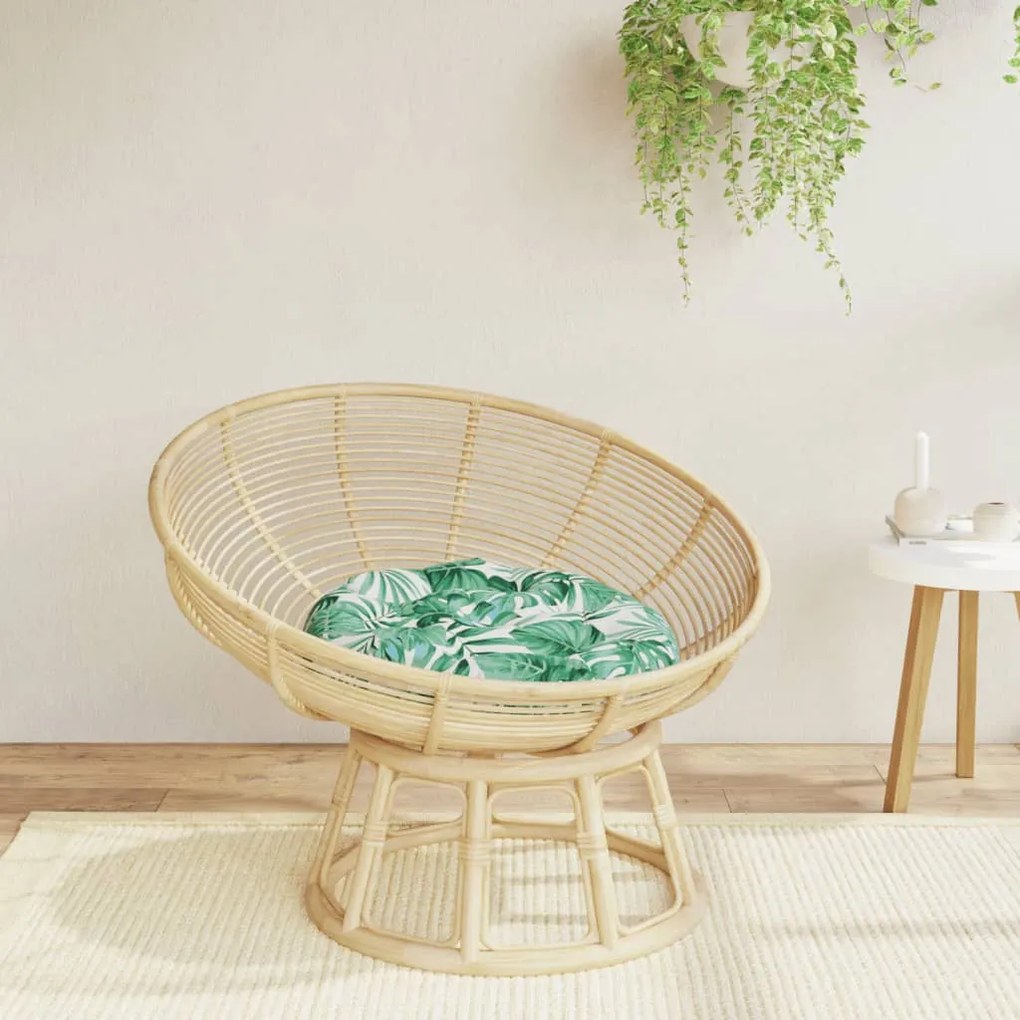 vidaXL Almofadão redondo Ø 60 x11 cm tecido oxford padrão folhas