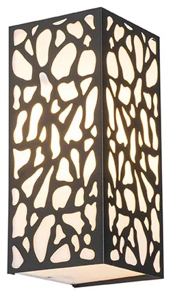 Candeeiro de parede exterior moderno preto IP44 - Nicole