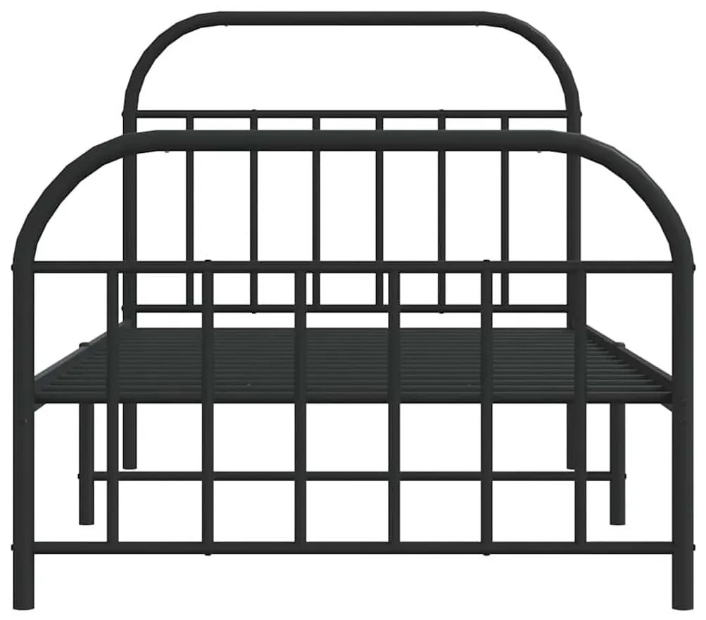 Estrutura de cama com cabeceira e pés 100x200 cm metal preto