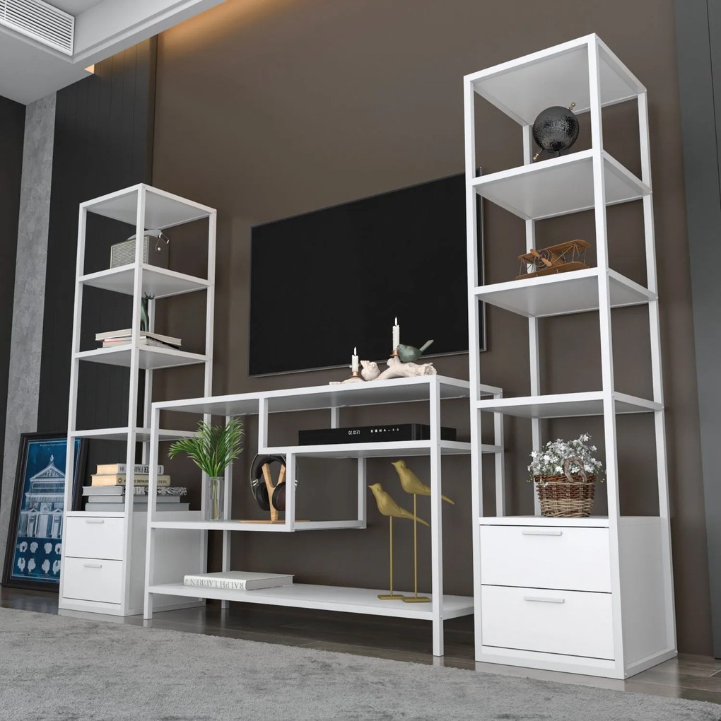 Unidade TV Robbins – Branco – 198 cm x 39 cm x 160 cm
