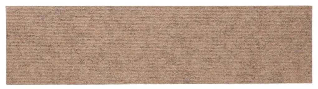 Tapetes escada adesivos retangular 15pcs 76x20cm castanho-claro