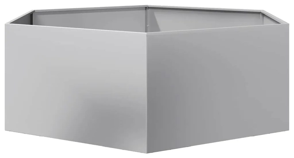 Vaso/floreira de jardim hexagonal 138x120x45 cm aço galvanizado