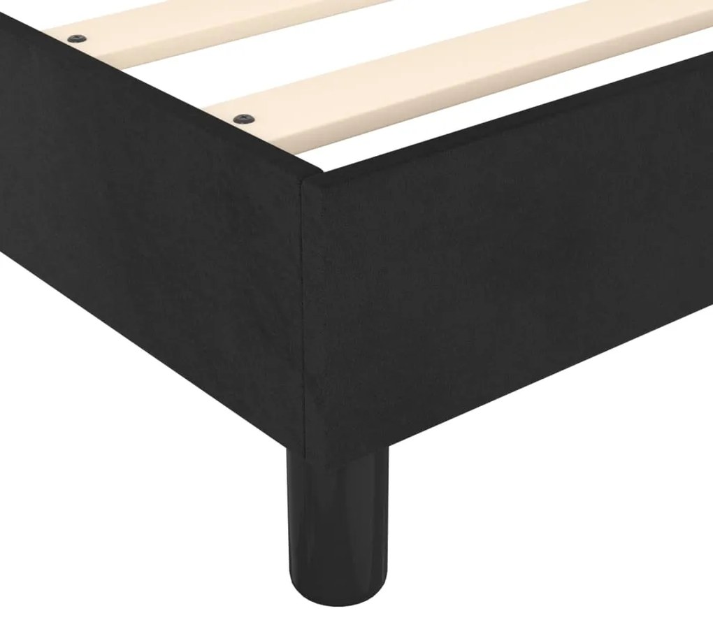 Estrutura de cama sem colchão 120x200 cm veludo preto