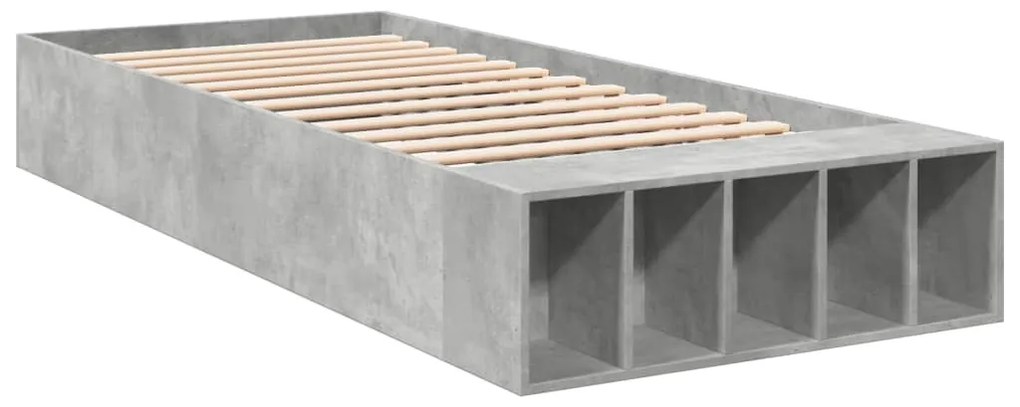 Estrutura de cama 75x190 cm derivados de madeira cinza cimento