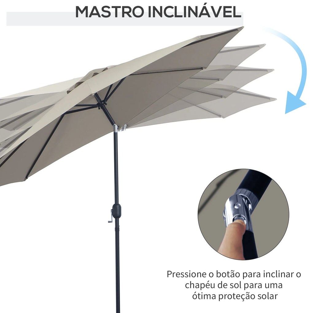 Chapéu de Sol de Jardim Ø295x250 cm com Manivela Chapéu de Sol Exterio