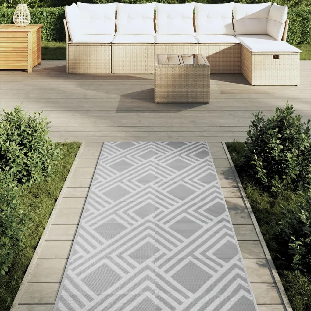 Tapete de exterior 80x250 cm ARAKIL PP cinzento