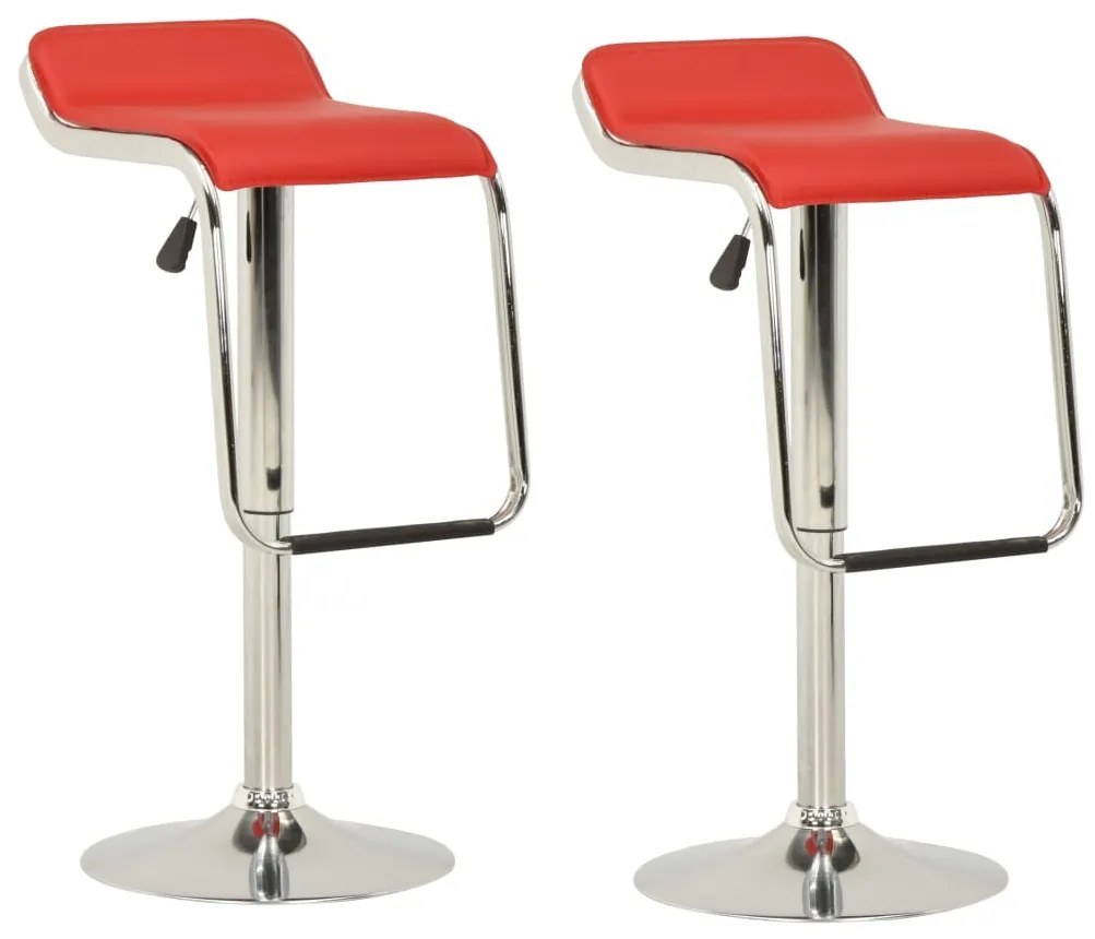vidaXL Bancos de bar 2 pcs tecido vermelho e madeira curvada