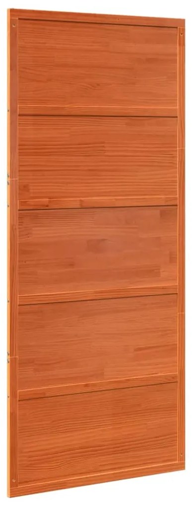 Porta de celeiro 90x208 cm madeira de pinho maciça castanho mel