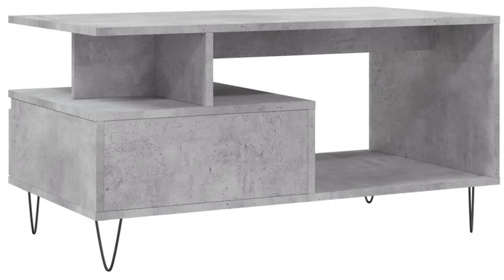 Mesa de centro 90x49x45 derivados de madeira cinzento cimento