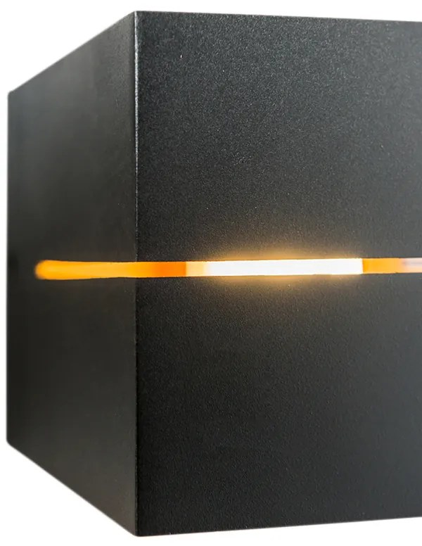 Conjunto de 4 Apliques de Parede Preto com Dourado 9,7 cm - Transfer Groove Design,Industrial,Moderno
