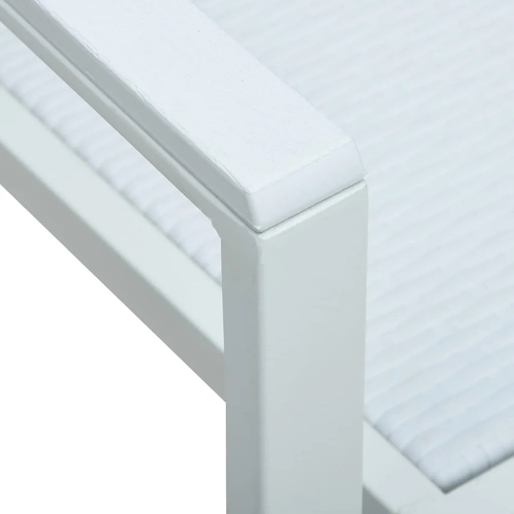 Cadeiras jardim 4 pcs plástico branco aspeto vime