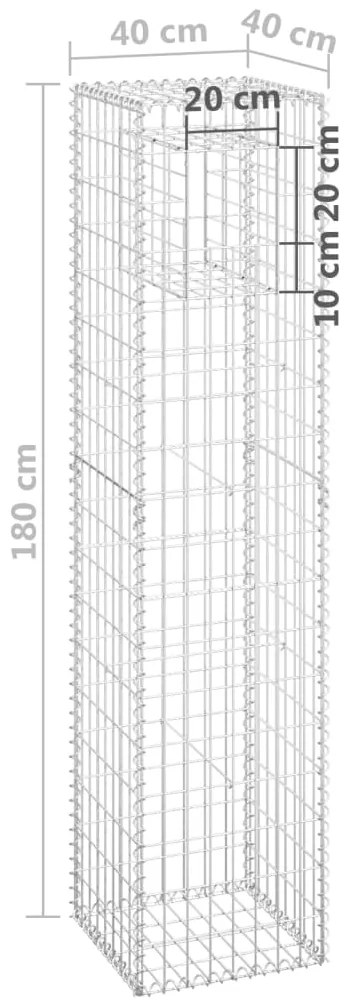 Poste/cesto gabião 40x40x180 cm ferro