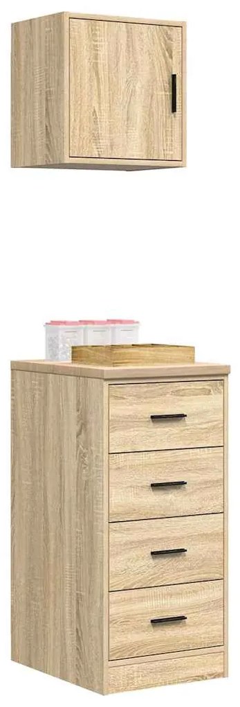 Armários de garagem 2pcs derivados de madeira carvalho sonoma