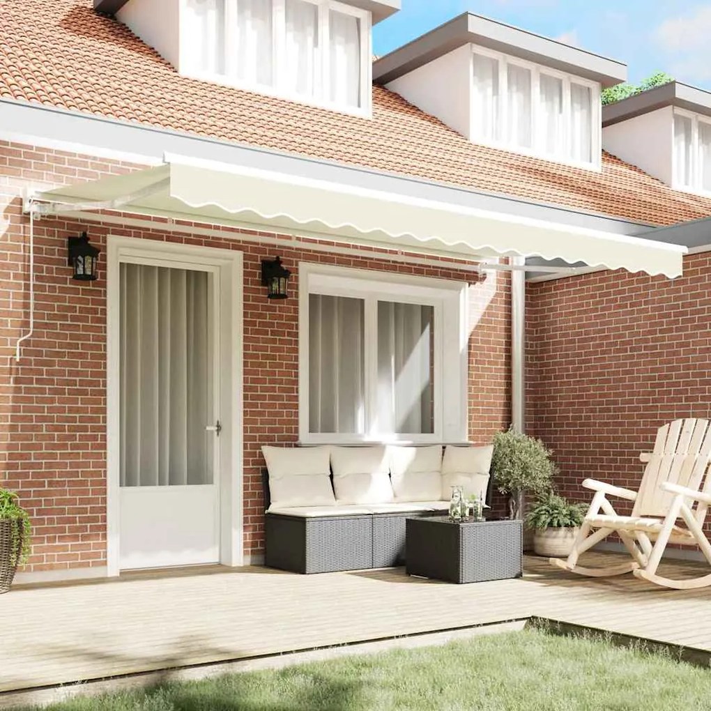 Toldo Retrátil Manual Creme 400x200 cm