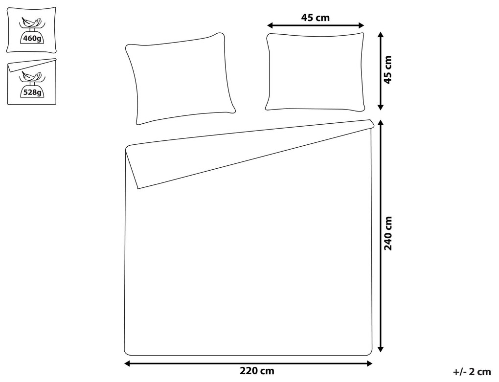 Colcha com relevo e duas almofadas cinzentas  220 x 240 ALAMUT Beliani