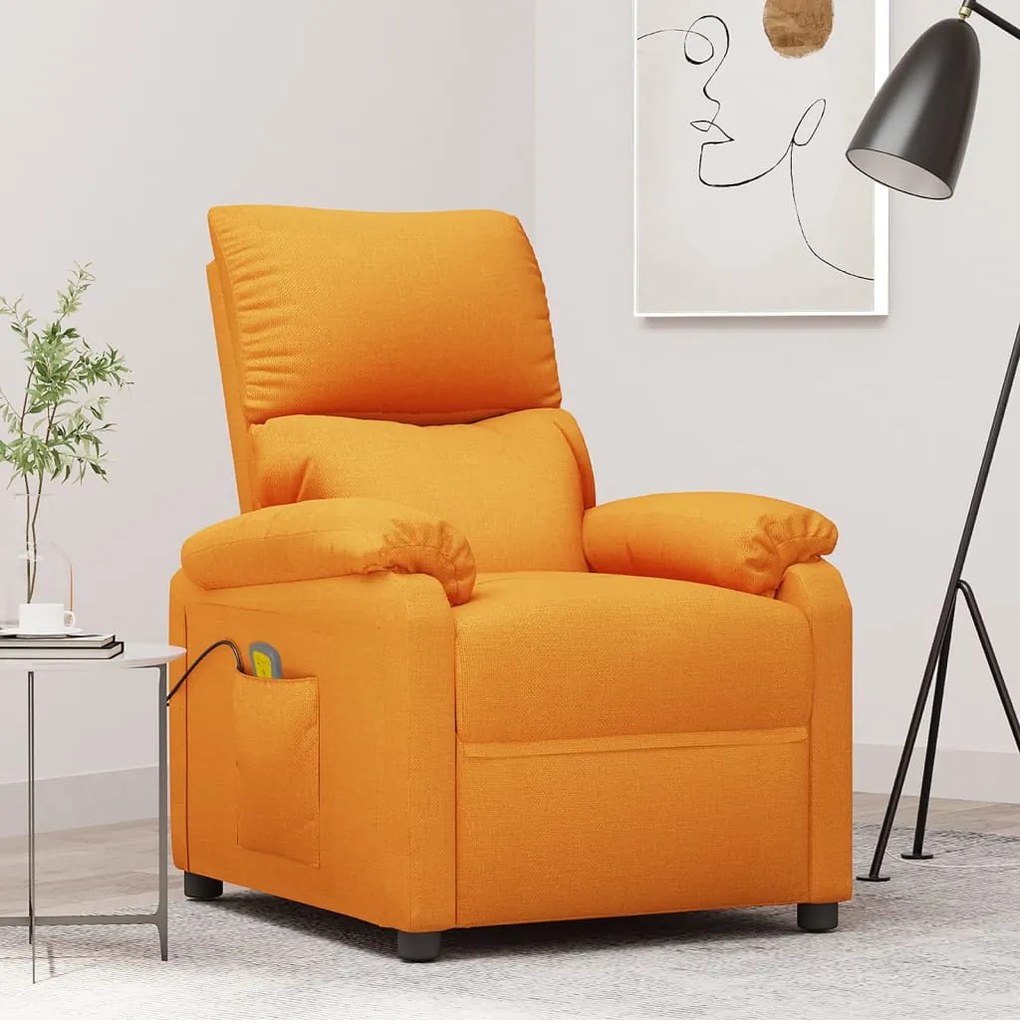348479 vidaXL Poltrona de massagens tecido amarelo