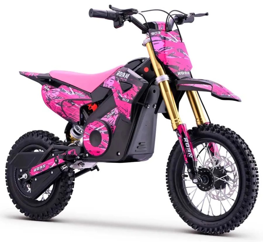 Mini moto elétrica para crianças MINICROSS 1100W Roan 903 motor eléctrico Brush 12/10" Rosa