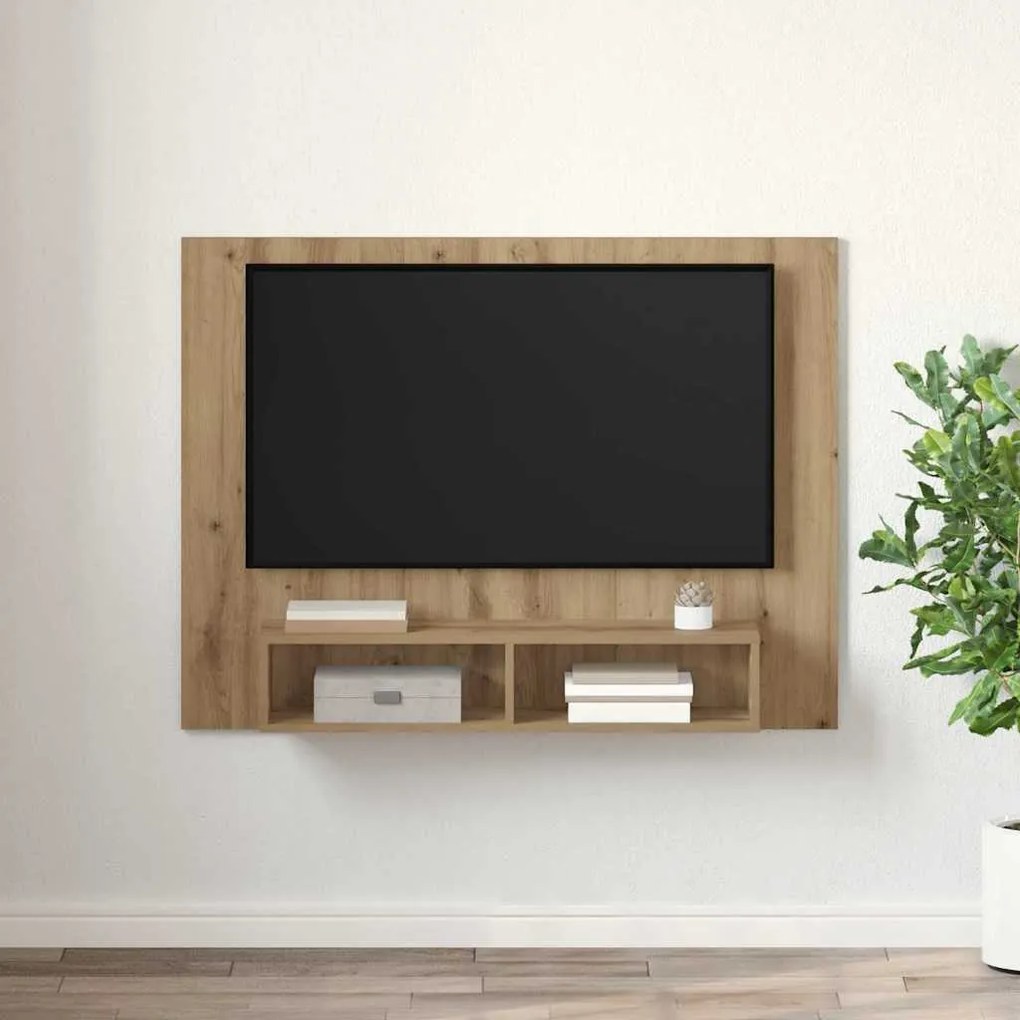 Gabinete de TV de Parede Carvalho Artesanal 120 x 23.5 x 90 cm