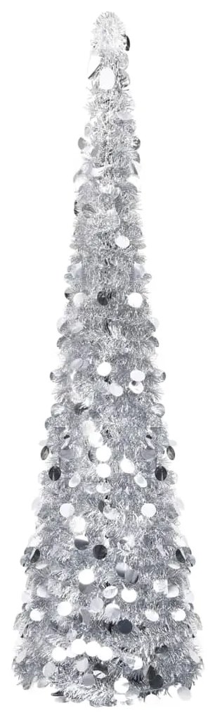 320993 vidaXL Árvore de Natal pop-up artificial 180 cm PET prateado