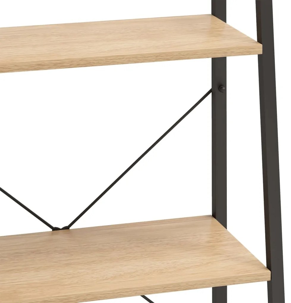Estante de pé 3 prateleiras 56x35x108 cm castanho-claro e preto