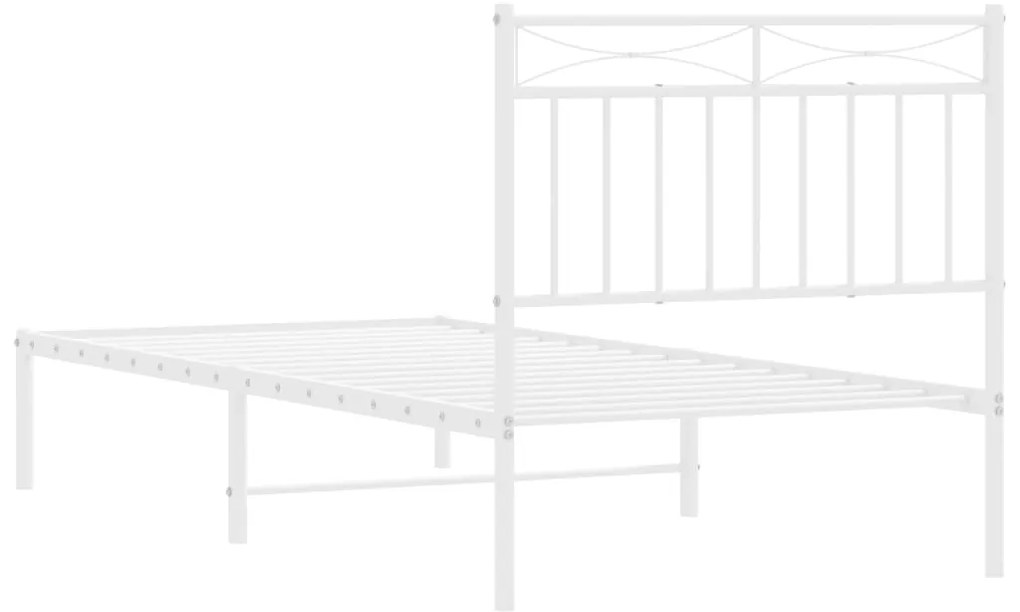 Estrutura de cama com cabeceira 90x190 cm metal branco