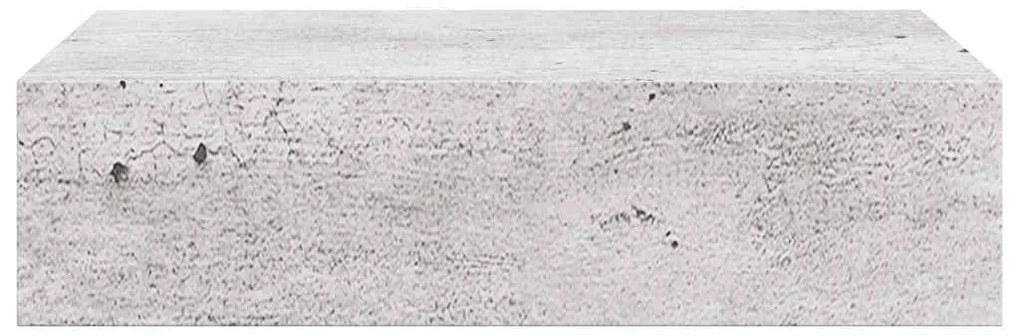 Prateleira de parede com gaveta MDF 40x23,5x10 cm cinza cimento