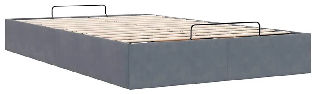 Otomano Bed Frame No Colchão Cinzento Escuro 120x200 cm Veludo