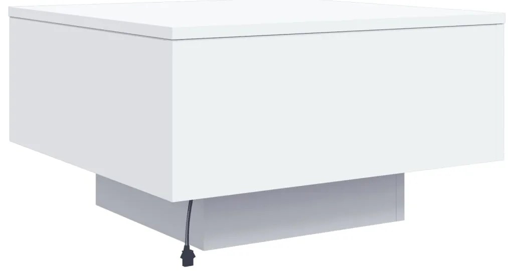 Mesa de centro com luzes LED 55x55x31 cm branco
