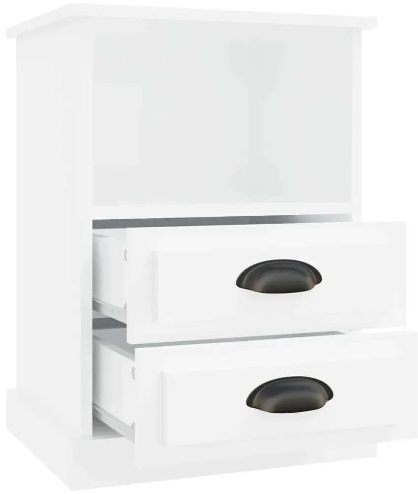 Mesa de cabeceira 43x36x60 cm branco brilhante