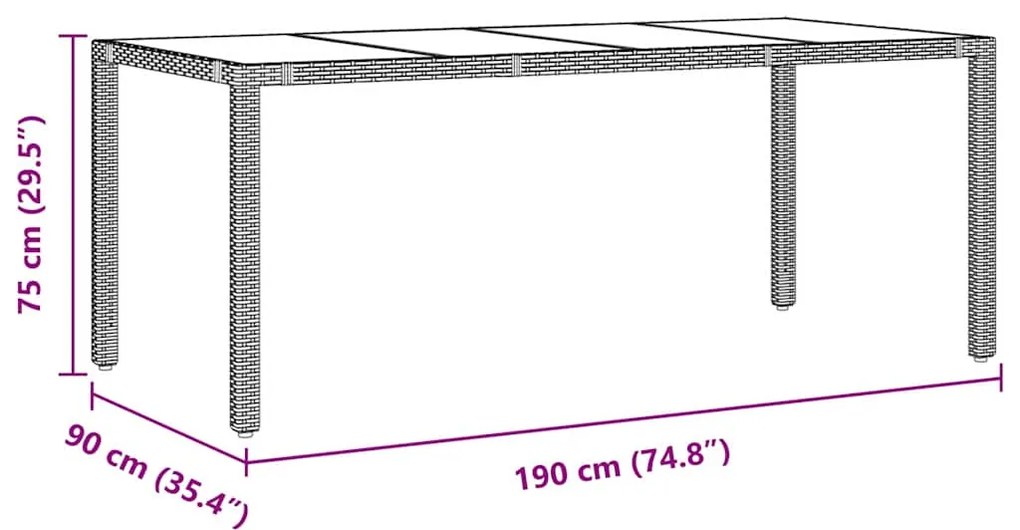 Conjunto de Jantar de Jardim de 9 Peças vidaXL Preto Rattan Polimérico