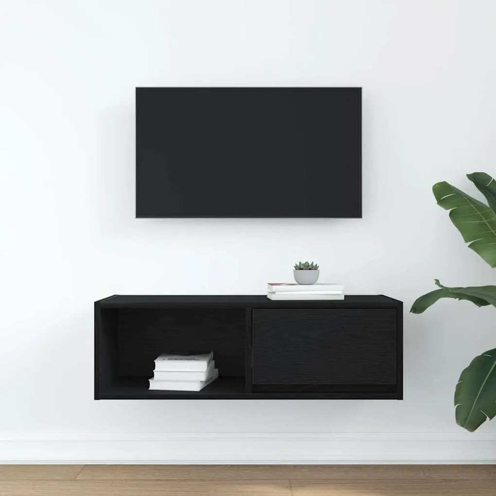 Móvel de TV 80x31x25,5 cm derivados de madeira carvalho preto