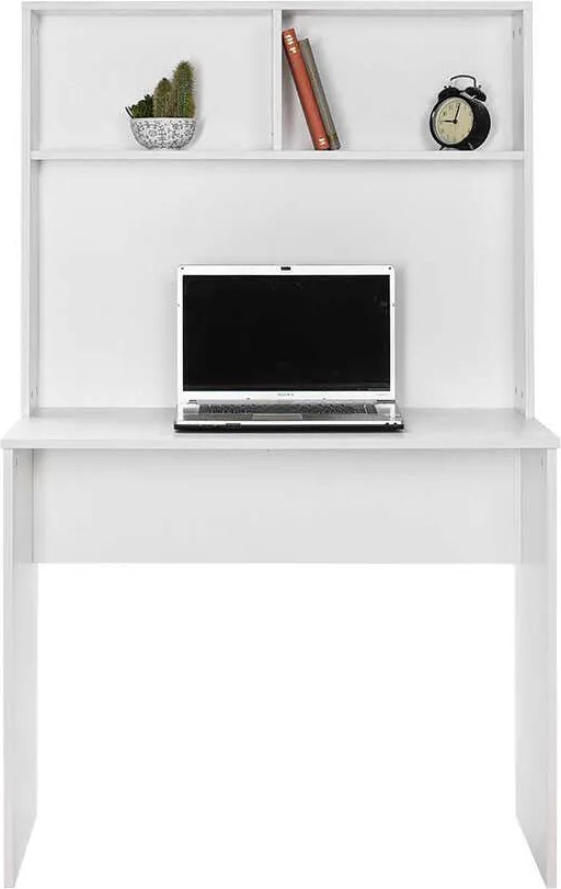Secretária "Turvis" com Estante - 90 x 148 x 52 cm - Branco - Design M