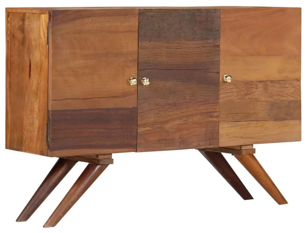 Aparador em madeira recuperada maciça 110x30x75 cm castanho