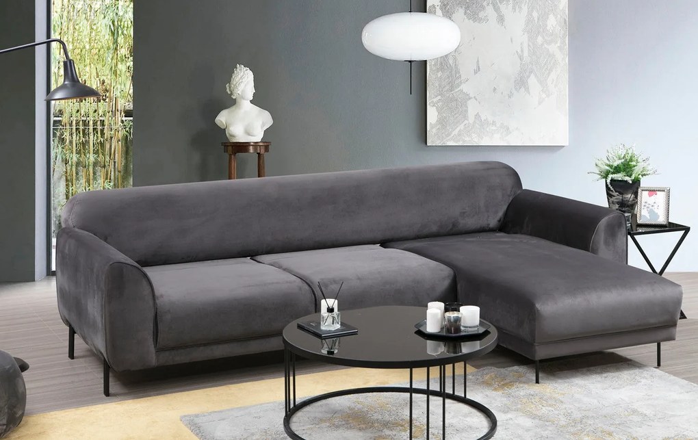 Sofá-Cama de Canto Image Corner – Antracite – 287 x 169 cm